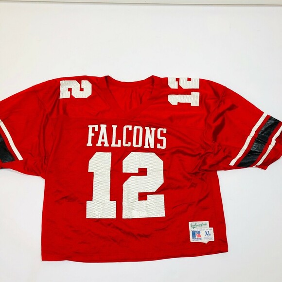 Russell Athletic Other - Vintage Russell Athletics Red Nylon Falcons 12 Football Jersey Size XL USA Michi